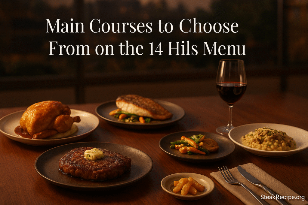 Main courses to choose from on the 14 hills menu
