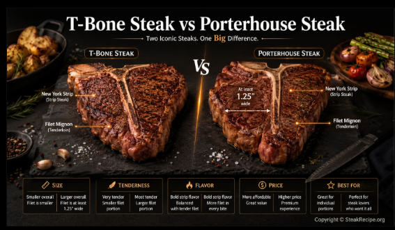 T-Bone Steak vs Porterhouse Steak: 9 Amazing Differences