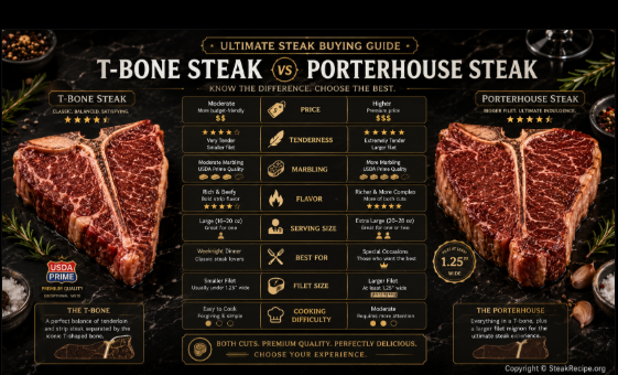 T-Bone Steak vs Porterhouse Steak: 9 Amazing Differences